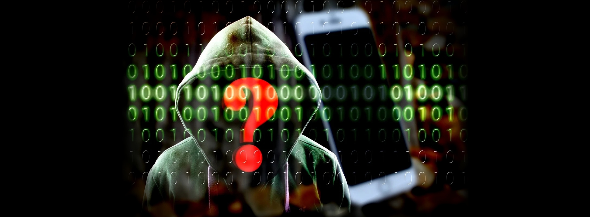 Spionagemann mit Mütze getarnt inter Binärmatrix