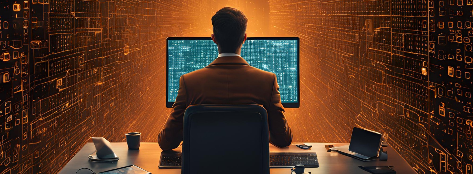 KI-Programmierer bei der Arbeit am Bildschirm